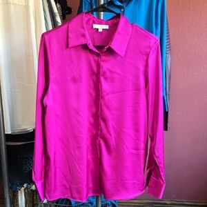 Women's Fuchsia Button Down Shirt